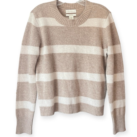 Cynthia Rowley Sweaters - Cynthia Rowley Cashmere Merino Wool Wide Strip Blend Long Sleeve Knit Sweater